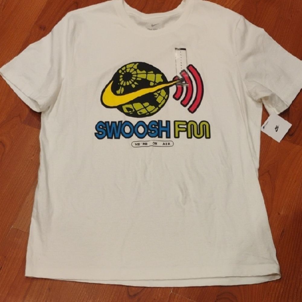 Nike White Tee with Gray Logo